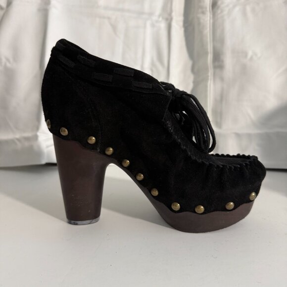 Flogg Black Suede Platform Clogs | Women’s 6.5 - Picture 4 of 11